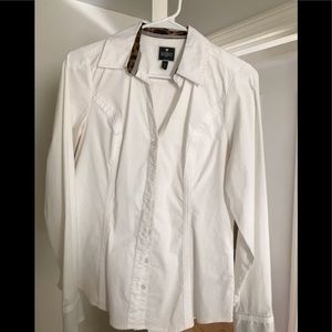 Express Essential Button Up White